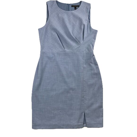 Banana Republic Chambray Sheath Dress Sleeveless Round Neck Light Blue-12 - Picture 2 of 16